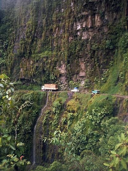 World's Most Dangerous Road: The Death Road, Bolivia ----> The North Yungas Road from the capital La Paz to Coroico is known as 