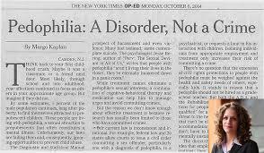 Pedophilia is a disorder, and not a crime. If you do not act on your feelings, you have done nothing wrong. Agree or disagree?