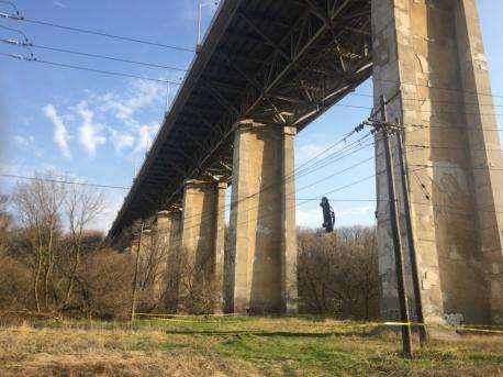 A blue Honda Civic with its interior stripped out was found dangling from a cable high above the Don Valley River beneath bridge in Toronto Wednesday, and police are completely baffled as to why and how it got there. After determining the car was not part of a movie shoot, which was the first thought (no permits were filed) the vehicle was cut down and Toronto Police are now investigating the mysterious incident. Here are a few possible scenarios. Which sounds the most plausible?