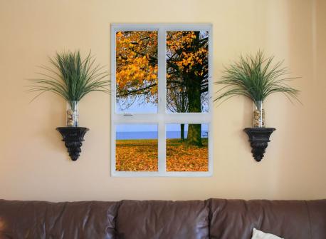 You can choose what kind of picture or painting you want to use, and which kind of window. It can be simple, or with curtains included. Does this look like a simple solution to start redecorating your home?