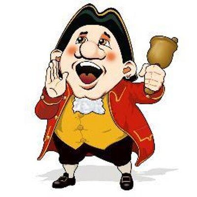 The town crier can also be used to make public announcements in the streets. Criers often dress elaborately, by a tradition dating to the 18th century, in a red and gold coat, white breeches, black boots and a tricorne hat. They carry a handbell to attract people's attention, as they shout the words 