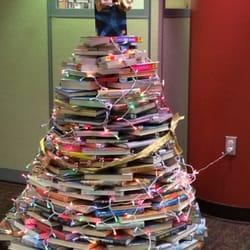 It's holiday time, just about, so I found some other ideas that I am suggesting to the library. Here is the first one, a tree made from books, what say you?