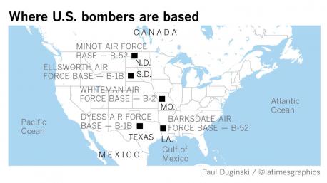 Next off the places that you knew US bombers were at: