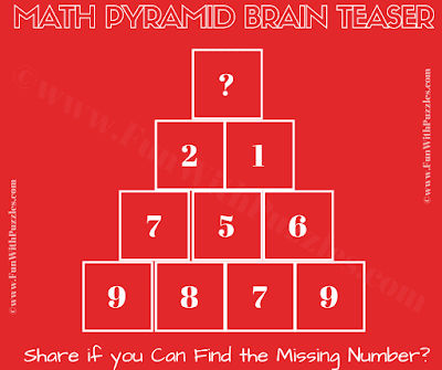 This next one is a number pyramid. What is the missing number?