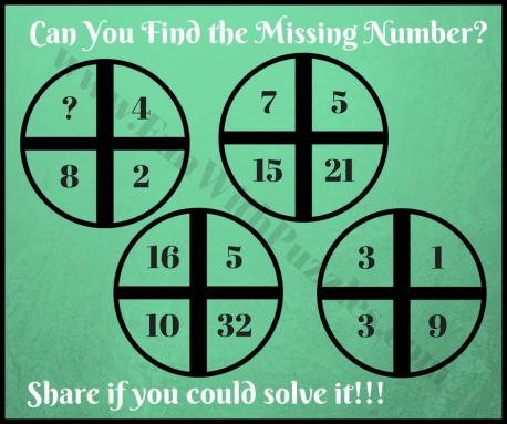 Finally we have a number circle puzzle. What is the missing number?