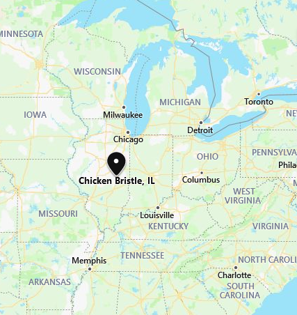 Illinois: Chicken Bristle - Have you ever been to this town?