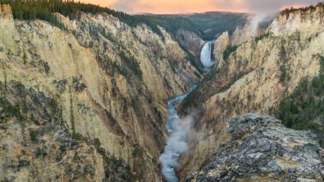 Wyoming: Lower Yellowstone River Falls - One of the nation's most well-known waterfalls and the second most photographed natural feature in Yellowstone National Park, Lower Yellowstone River Falls is simply stunning. The falls drop over 300 feet into the Grand Canyon of Yellowstone and have been appreciated by artists, explorers and outdoor lovers since the inception of the nation's first national park. Have you ever been to this waterfall?