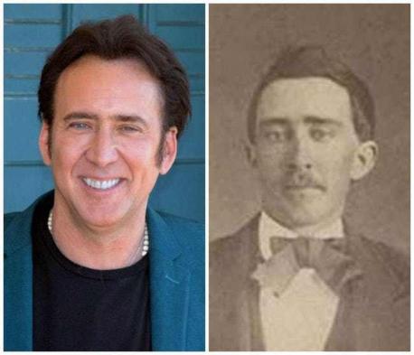 Nicolas Cage and his historic doppelgänger - If Nicholas Cage ever wondered what he would look like with a mustache, he simply needs to look at a picture of this guy! The unknown man in this picture looks just like a historic version of Nicholas Cage. I'm not certain who he was (as very little is known about the man) besides that he supposedly served in the Civil War. Do you see the resemblance?